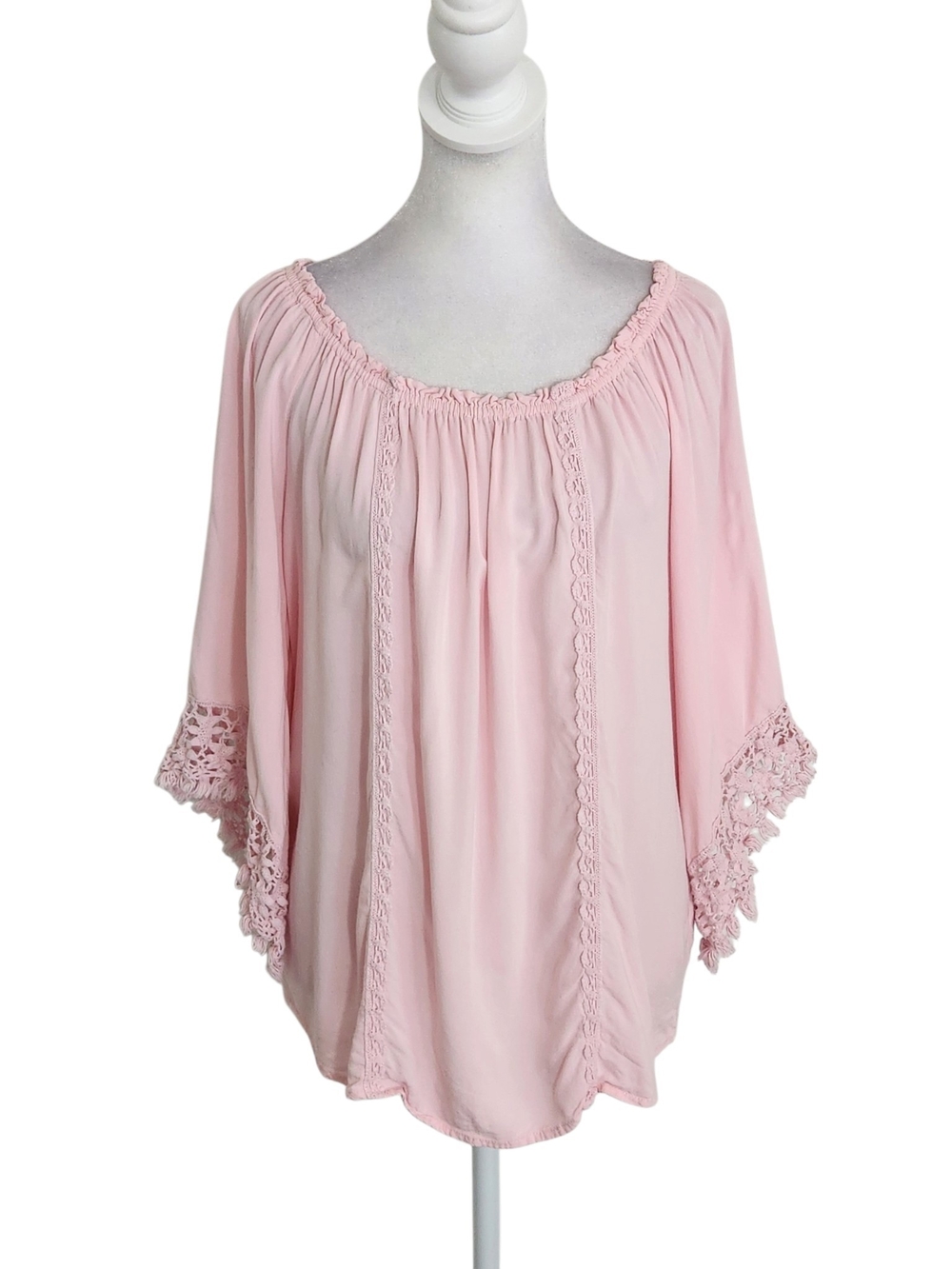 Melissa Paige Light Pink Boho Blouse Size Petite Medium